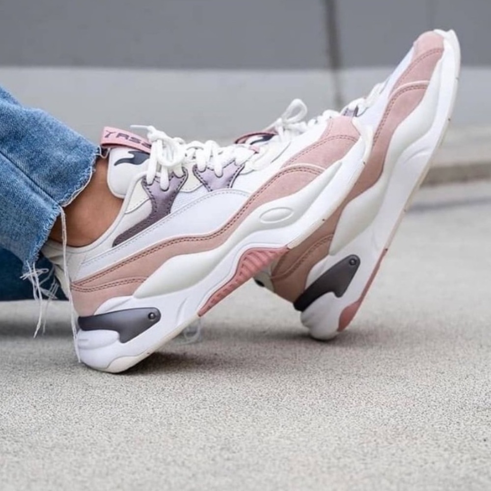 Puma RS-2K Soft Metal Women’s Sneakers in Grey Misty Rose and White